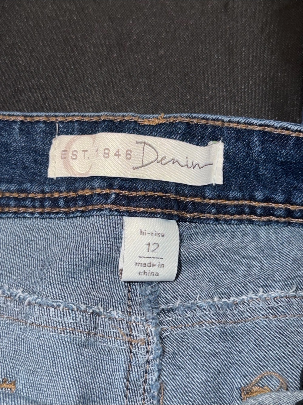 Cato Dark Blue Flare Jeans with Peach & Cream Embroidery - Picture 5 of 5
